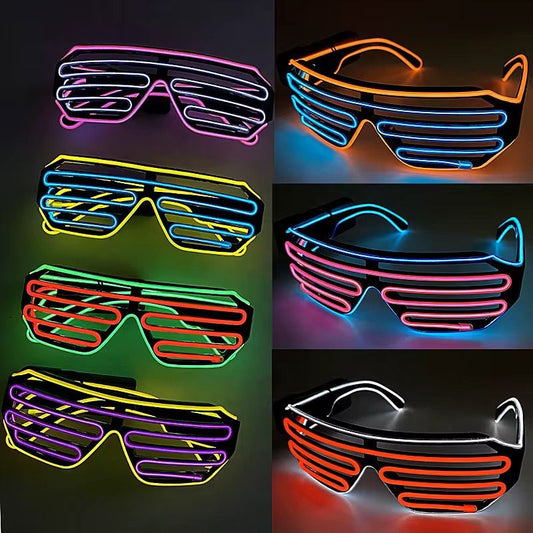 LED Shutter Party Bril – Lichtgevende Neon Rave Zonnebril